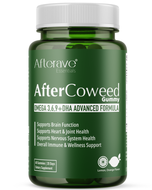 AfterCoweed Gummy Premium Formula promotes nervous health and brain function and supports the immune system and overall body performance. This delicious lemon and orange-flavored gummy improves the digestive, gut, and probiotic systems and aids joint health and mobility.Effective for all women, and men.