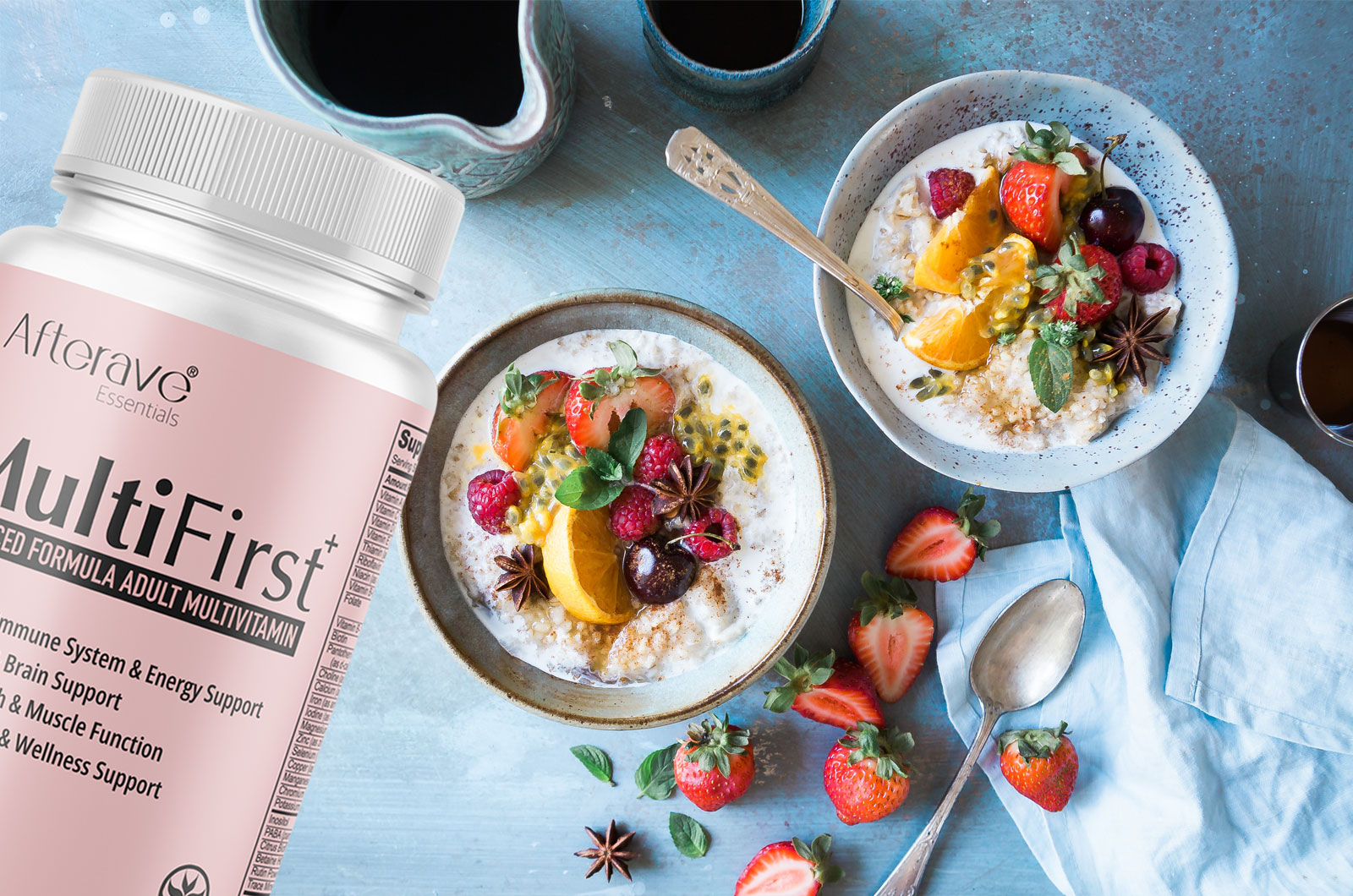 MultiFirst – Advanced Formula Adult MultiVitamin is a USA-made product manufactured in an FDA-certified facility. We believe in our process and stand behind our product’s quality and safety with high-quality sourced over 30 clinically proven active ingredients.